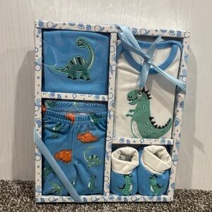 Dinosaur Print Kids Matching Set - Blue